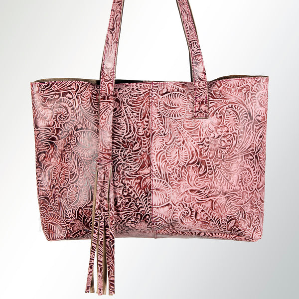 LC-ADBGZ208PK Tote Embossed Genuine Western Leather Women Bag