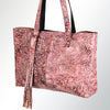 LC-ADBGZ208PK Tote Embossed Genuine Western Leather Women Bag
