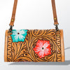ADBG518 American Darling Hand Tooled Floral Leather Western Crossbody Bag