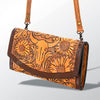 ADBG518 American Darling Hand Tooled Floral Leather Western Crossbody Bag