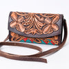 ADBG518 American Darling Hand Tooled Floral Leather Western Crossbody Bag