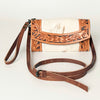ADBG518 American Darling Hand Tooled Leather & Hair-On Cowhide Western Crossbody Bag