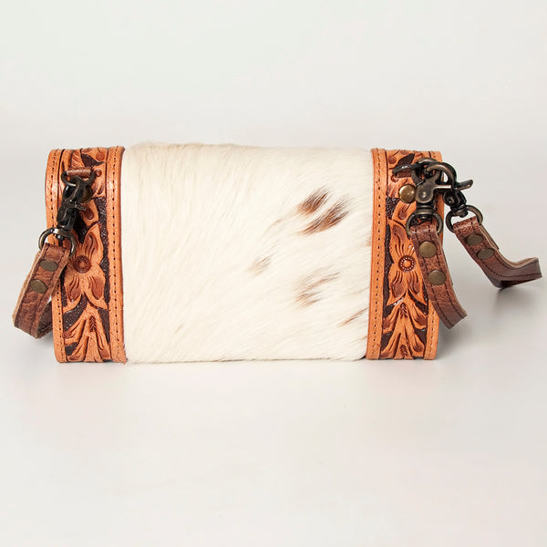 ADBG518 American Darling Hand Tooled Leather & Hair-On Cowhide Western Crossbody Bag