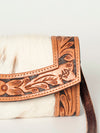 ADBG518 American Darling Hand Tooled Leather & Hair-On Cowhide Western Crossbody Bag
