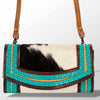 ADBG518 American Darling Hand Tooled Leather & Hair-On Cowhide Western Crossbody Bag