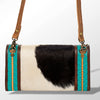 ADBG518 American Darling Hand Tooled Leather & Hair-On Cowhide Western Crossbody Bag