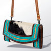 ADBG518 American Darling Hand Tooled Leather & Hair-On Cowhide Western Crossbody Bag
