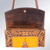 ADBG518 American Darling Hand Tooled Floral & Hand Woven Saddle Blanket Western Crossbody Bag