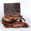 ADBG524 American Darling Hair-On Cowhide Leather Fringe Crossbody with Hand-Tooled Floral Flap