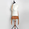 ADBG526 American Darling Hand Tooled Floral Leather & Hair-On Cowhide Western Crossbody Bag with Fringes