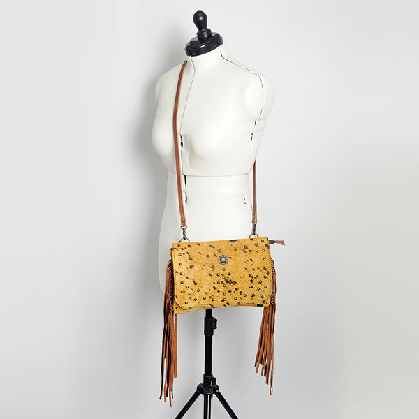 ADBG530 American Darling Rivetted Concho Hair-On Cowhide Western Small Cross body Bag