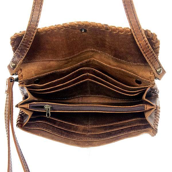 ADBG514 American Darling Handcrafted Printed Hair-On Cowhide & Leather Small Cross body Bag