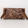 ADBG514 American Darling Hand Tooled Floral Leather Small Cross body Bag with Braided Trim
