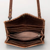 ADBG514 American Darling Hand Tooled Floral Leather Small Cross body Bag with Braided Trim