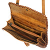 ADBG514 American Darling Hand Tooled Floral Leather Small Cross body Bag with Braided Trim
