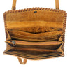 ADBG514 American Darling Hand Tooled Floral Leather Small Cross body Bag with Braided Trim