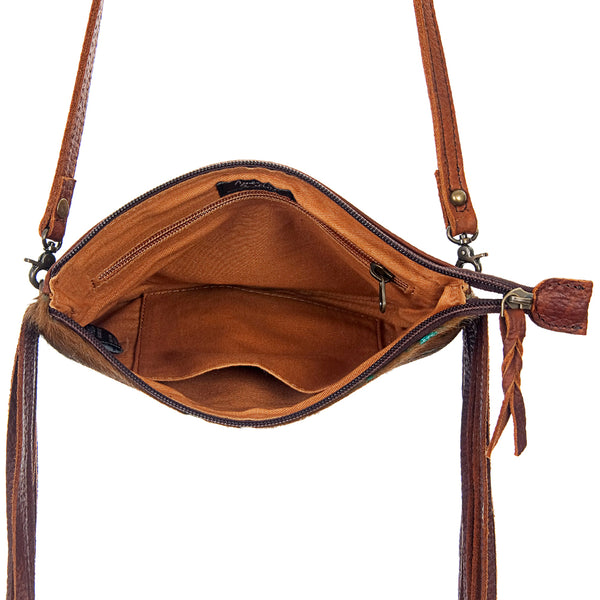 ADBG109 American Darling Hair-On Cowhide Crossbody Bag - Genuine Leather Western Purse