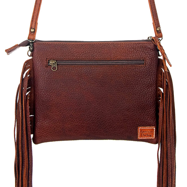 ADBG109 American Darling Hair-On Cowhide Crossbody Bag - Genuine Leather Western Purse