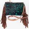 ADBG109 American Darling Hair-On Cowhide Leather Western Crossbody Bag with Fringes