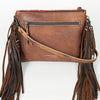 ADBG109 American Darling Hair-On Cowhide Crossbody Bag with Long Leather Fringe