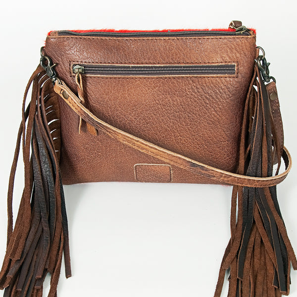 ADBG109 American Darling Hair-On Cowhide Crossbody Bag with Long Leather Fringe