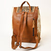 ADBG363 American Darling Hand Tooled Leather Backpack Bag with Hair-On Cowhide