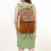 ADBG363 American Darling Hand Tooled Leather Backpack Bag with Hair-On Cowhide