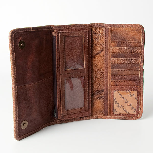 ADBG486 American Darling Hand Tooled Floral Leather Western Wallet Bag