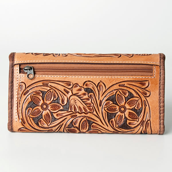 ADBG486 American Darling Hand Tooled Floral Leather Western Wallet Bag