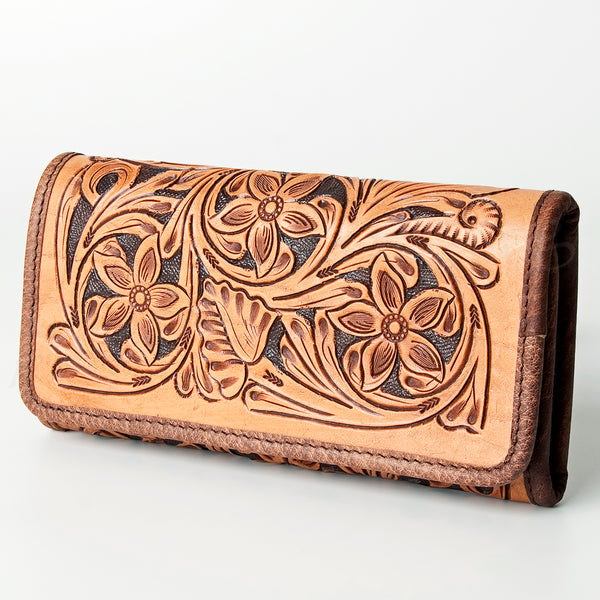 ADBG486 American Darling Hand Tooled Floral Leather Western Wallet Bag
