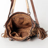 ADBG502 American Darling Tote Bag - Hair-On Cowhide & Hand Tooled Floral Leather with Rivets