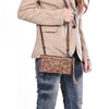 ADBG535 American Darling Hand Tooled Floral Leather Crossbody Bag with Braided Trim