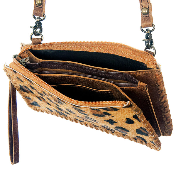 ADBG535 American Darling Handcrafted Braided Hair-On Cowhide Crossbody Bag