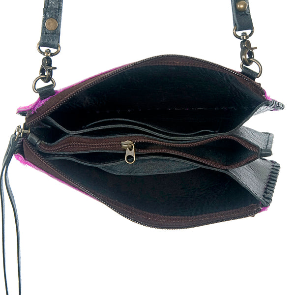 ADBG535 American Darling Handcrafted Braided Hair-On Cowhide Crossbody Bag