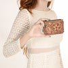ADBG536 American Darling Hand Tooled Floral Leather Coin Purse Bag with Braided Trim