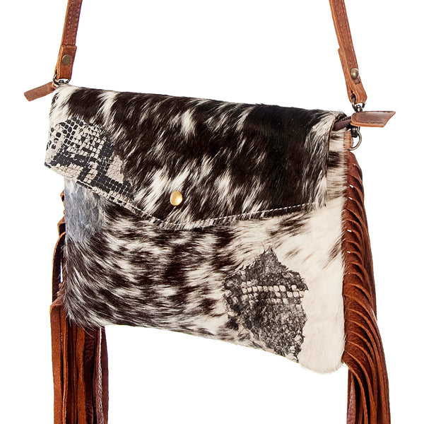 ADBG503 American Darling Crossbody Bag - Hair-On Cowhide & Genuine Leather with Fringes