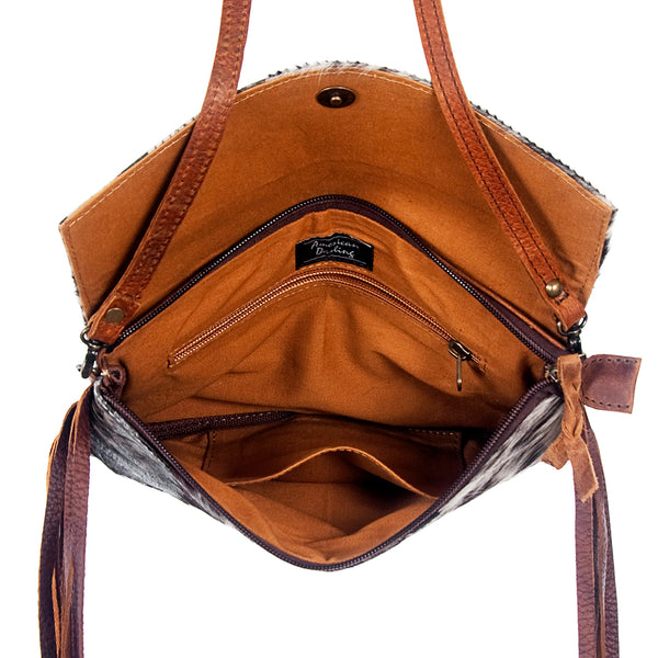 ADBG503 American Darling Crossbody Bag - Hair-On Cowhide & Genuine Leather with Fringes