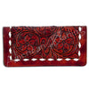 ADBG488 Western Hand Tooled Genuine Leather Floral Crossbody Wallet Clutch