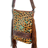 ADBG356 American Darling Large Cross body Bag Hand Tooled Leather Hair-On Cowhide Purse