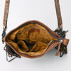 ADBG507 American Darling Large Cross body Bag - Hand Tooled Floral Leather & Western Fringe Crossbody
