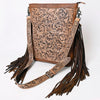 ADBG507 American Darling Large Cross body Bag - Hand Tooled Floral Leather & Western Fringe Crossbody