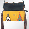 ADBG344 American Darling Western Leather Wristlet Bag with Hand Woven Saddle Blanket & Tooled Accents