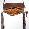 ADBG344 American Darling Western Leather Wristlet Bag with Hand Woven Saddle Blanket & Tooled Accents