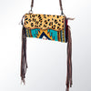 ADBG344 American Darling Western Leather Wristlet Bag with Hand Woven Saddle Blanket & Tooled Accents