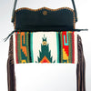 ADBG344 American Darling Western Leather Wristlet Bag with Hand Woven Saddle Blanket & Tooled Accents