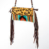 ADBG344 American Darling Western Leather Wristlet Bag with Hand Woven Saddle Blanket & Tooled Accents