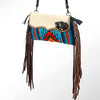 ADBG344 American Darling Western Leather Wristlet Bag with Hand Woven Saddle Blanket & Tooled Accents