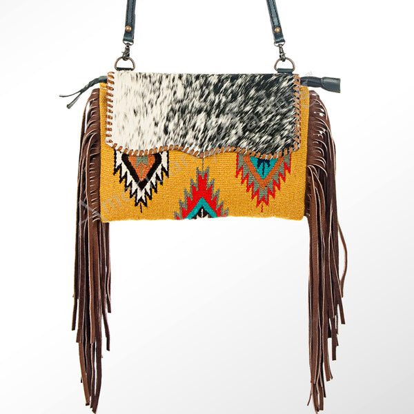 ADBG236 American Darling Handcrafted Western Cross body Bag with Saddle Blanket and Fringes