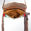 ADBG236 American Darling Handcrafted Western Cross body Bag with Saddle Blanket and Fringes