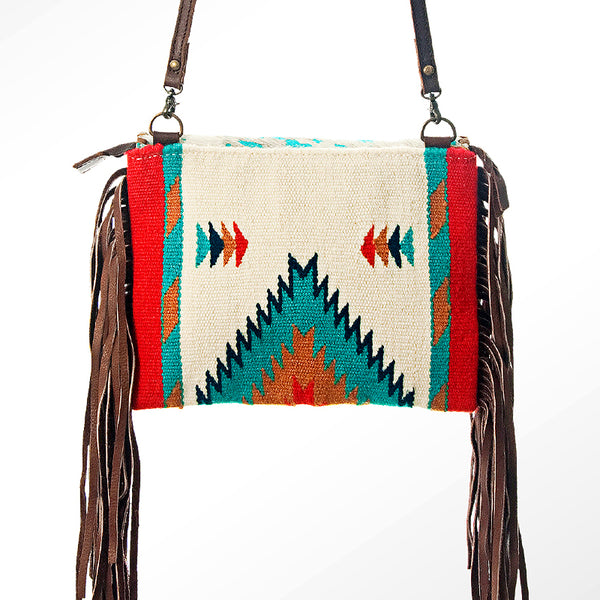 ADBG236 American Darling Handcrafted Western Cross body Bag with Saddle Blanket and Fringes